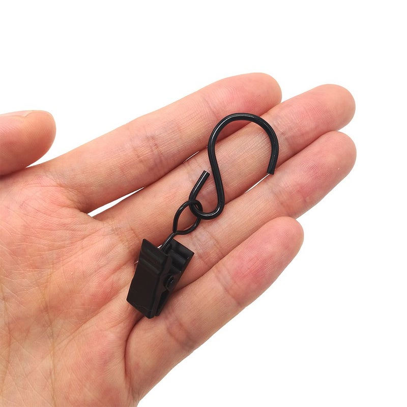 Alamic Gutter Hangers for Lights Patio Light Clips 30 Pack Stainless Steel String Light Hangers Multifunctional Clip Hooks for Home, Patio, Garage, Party, Camp and More - Black - Image 4